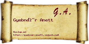 Gyebnár Anett névjegykártya